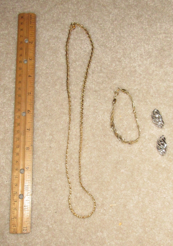 Trifari necklace, bracelet, earrings