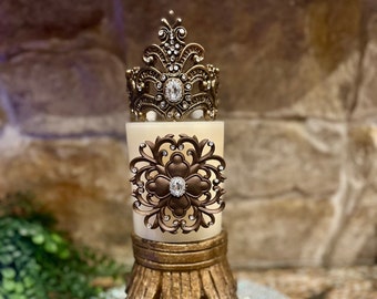 Crown candle topper, candle decor and accessories