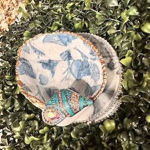 Seashell Trinket Dish, Decorative Seashell dish, coastal decor, beach decor, handmade, unique gift