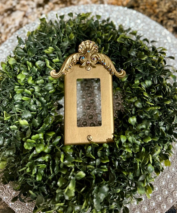 Light switch cover, scroll design, old world decor, hand embellished, unique gift, DIY, handmade, home decor, switch plate cover, outlet