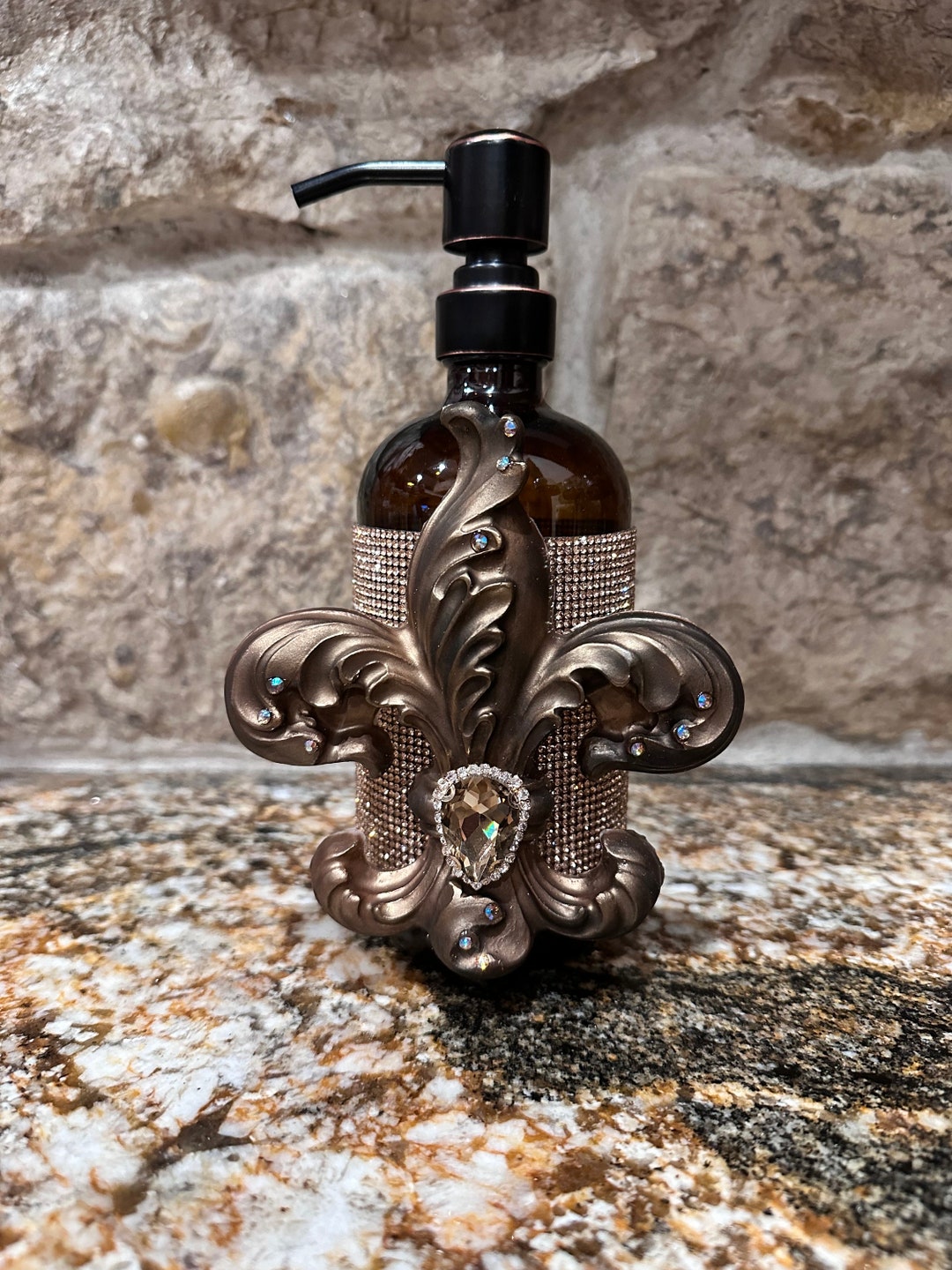 Fleur De Lis Soap Lotion Dispenser, Bathroom Decor, Bday Gift, Hostess