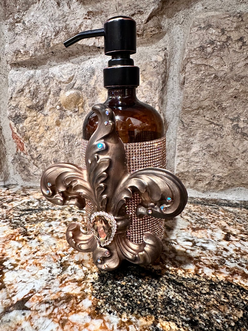 Fleur De Lis Soap Lotion Dispenser, Bathroom Decor, Bday Gift, Hostess
