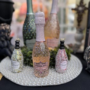 Embellished customizable glass bottles, champagne bottle, Prosecco bottle, Spumante bottle, Italian champagne bottle, champagne bottle, DIY