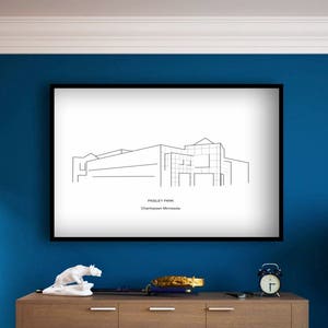 Paisley Park Minimalist Digital Print - Prince's Recording Complex