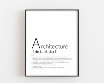 Architecture Definition Digital Print, Architecture Print, Architecture Poster, Definition Print, Digital Print, Printable Poster