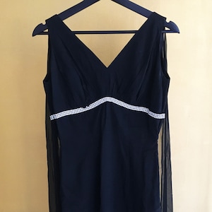 VLV 1950s Lilli Diamond rhinestones shiffon cocktail dress
