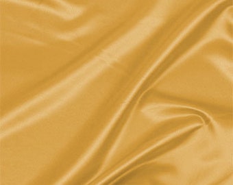 Satén dorado para novias, Satén para ropa, Telas para bodas, Telas para ropa, Telas para vestidos y blusas, Satén cortado a medida, Manualidades, Telas por metro