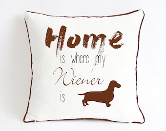 Custom wiener dog pillow funny dog Wiener Dog Couch Throw Pillow