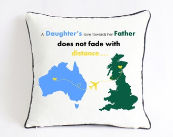 father son cushion fathers day gift Long distance father son pillow burlap