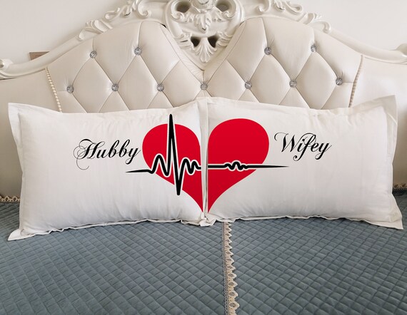 hubby wifey pillow covers
