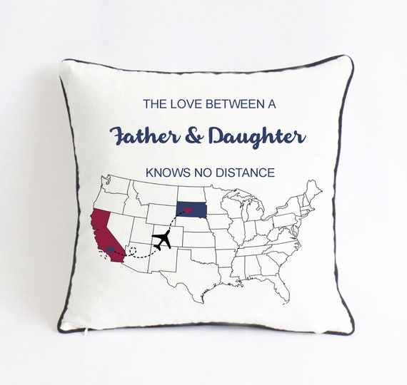 Custom father daughter pillow fathers Long distance father son pillow burlap