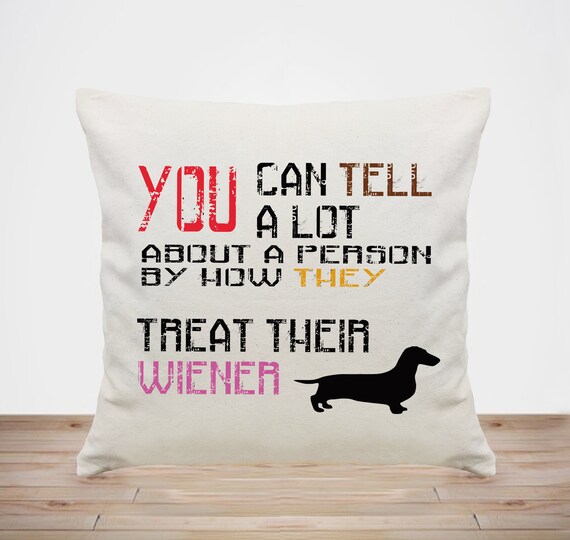 Custom wiener dog pillow funny dog Wiener Dog Couch Throw Pillow