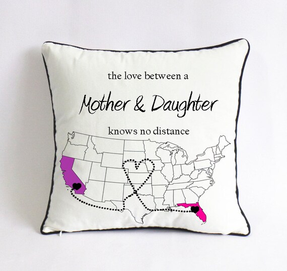 long distance mom daughter pillow casemom birthday Etsy