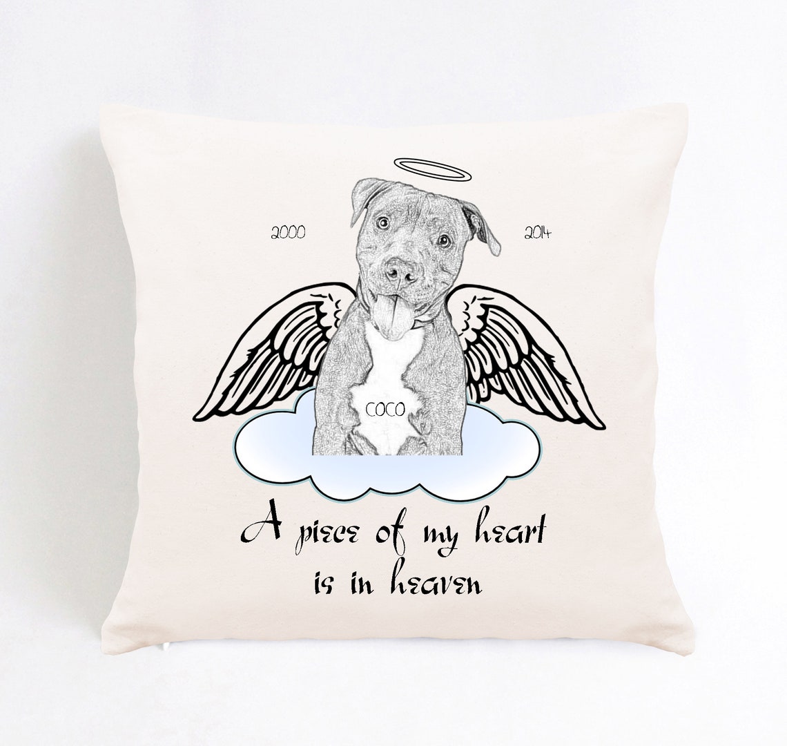 Custom Dog Portrait Cushionpersonalized Dog Memorial Giftdog Etsy