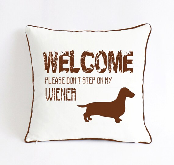Custom Weiner Dog Pillow Funny Throw Pillow Wiener Dog Etsy