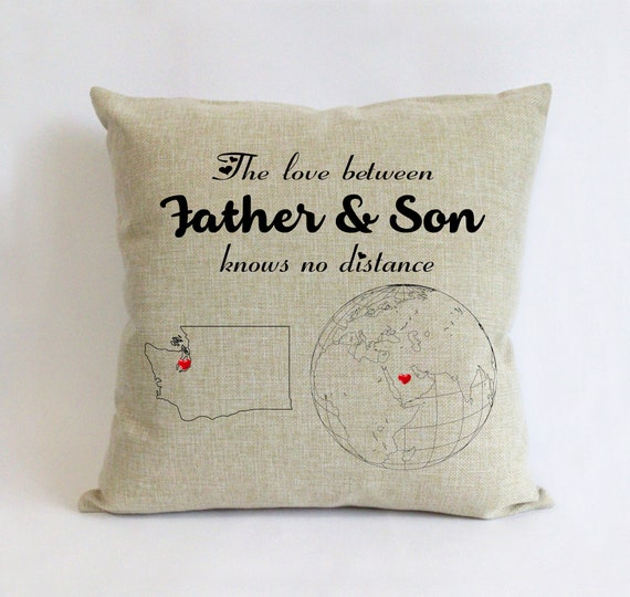 Long distance father son pillow burlap Long distance father son pillow burlap