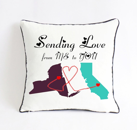 state long distance relationship New York State Map Throw Pillow Cover