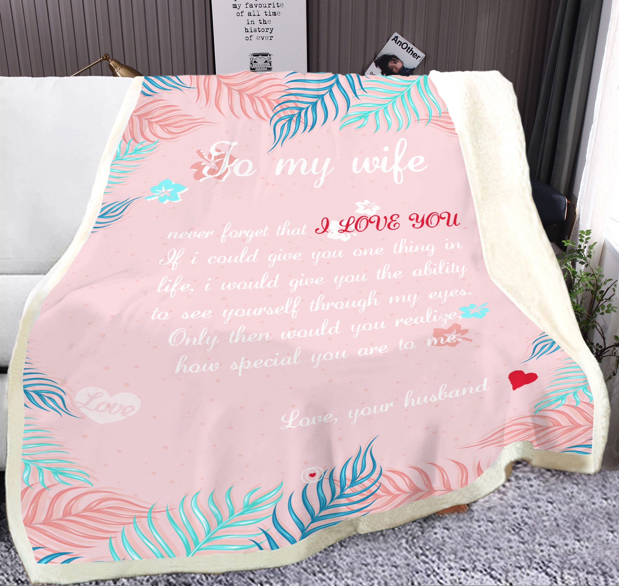Custom to my wife i love you blanketsherpa fleece blanket Etsy