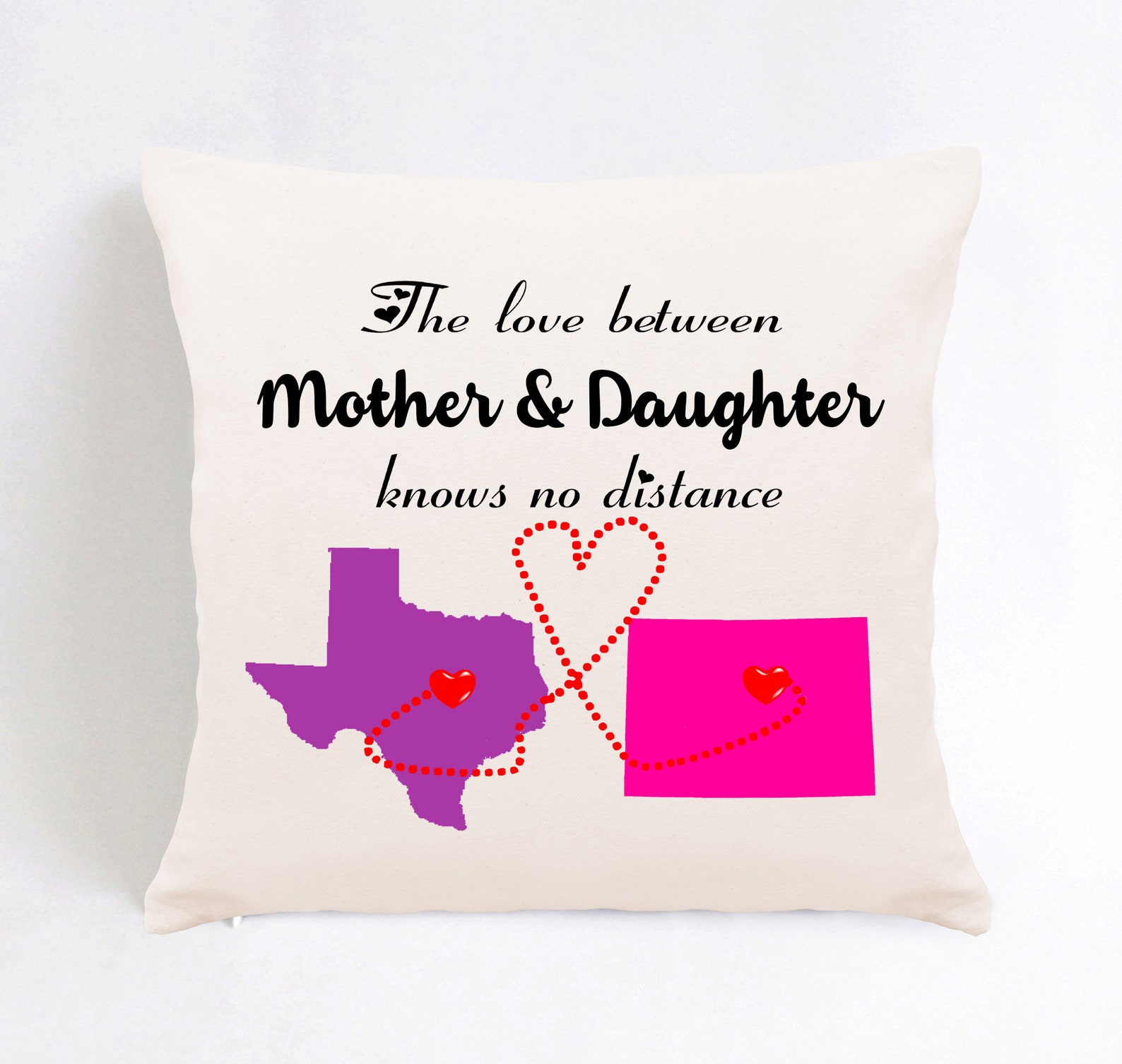 Long Distance Mother Daughter Pillowchristmas Gift From Etsy