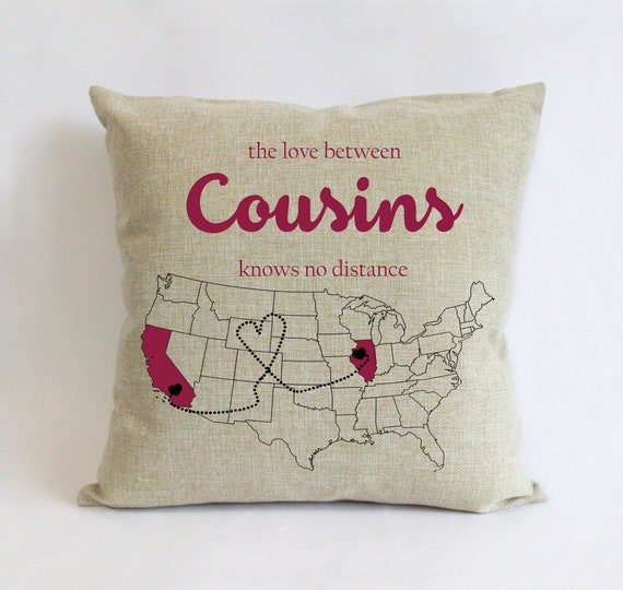 Long distance cousins pillow burlap Long distance father son pillow burlap