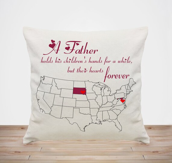 father son cushion fathers day gift Long distance father son pillow burlap