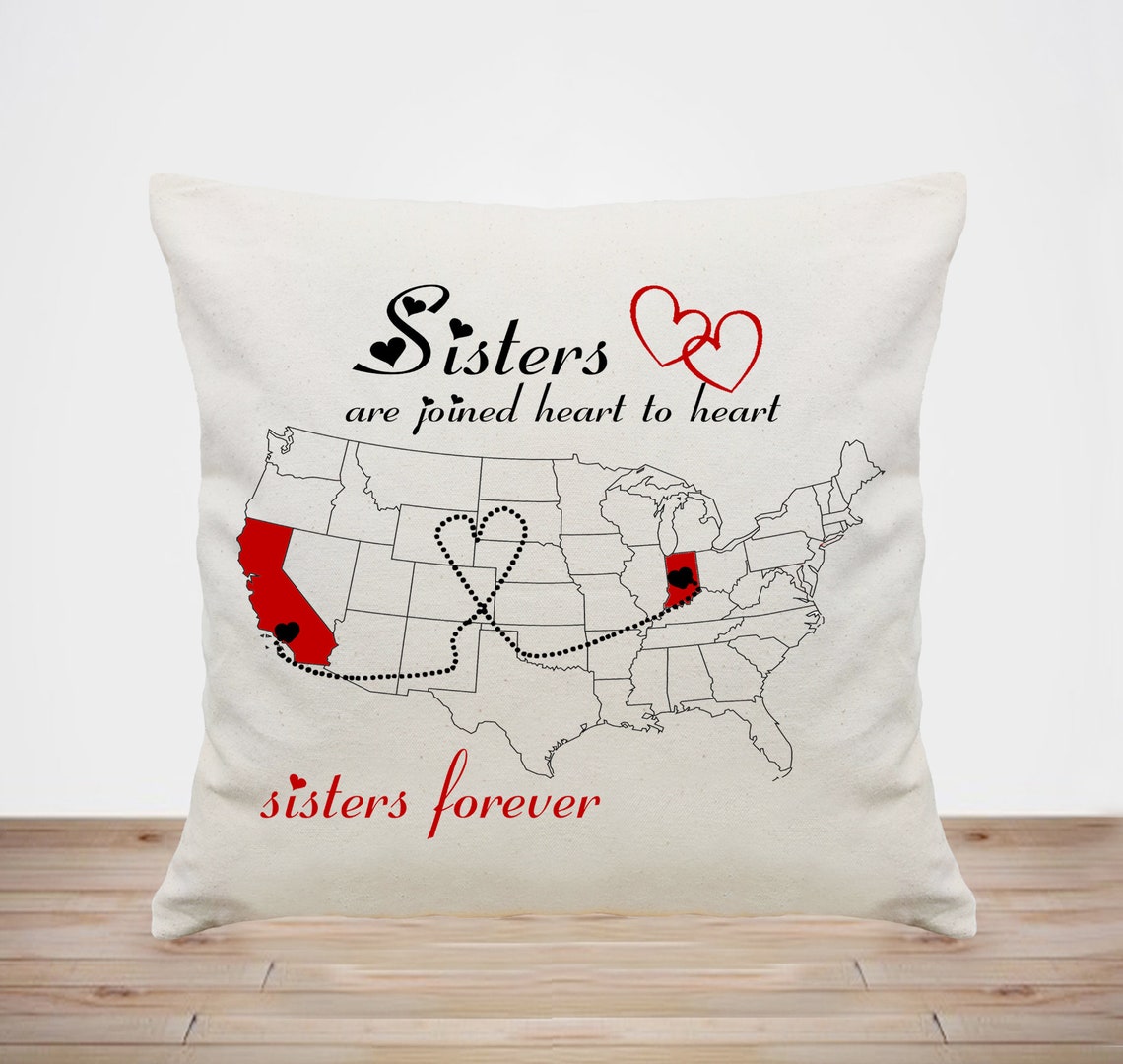 Long distance sister pillowunique gifts for sistersgift for Etsy