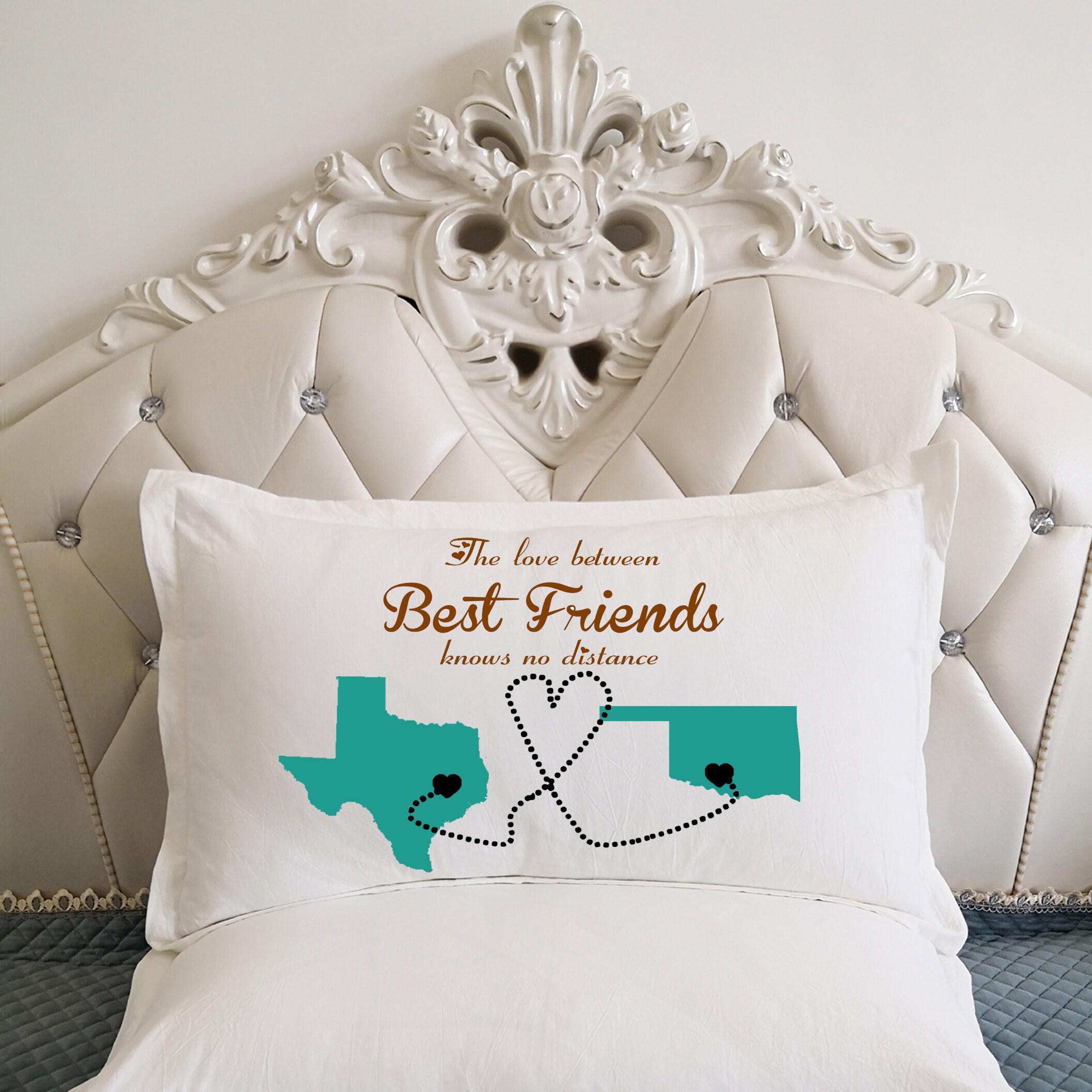 Best friend bedding pillowBFF moving giftlong distance going Etsy