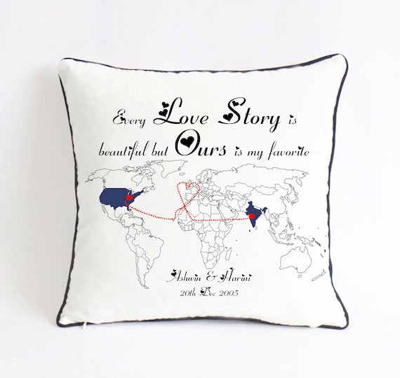 Long distance love story pillow world Love Story Pillow Gift Set Thinking
