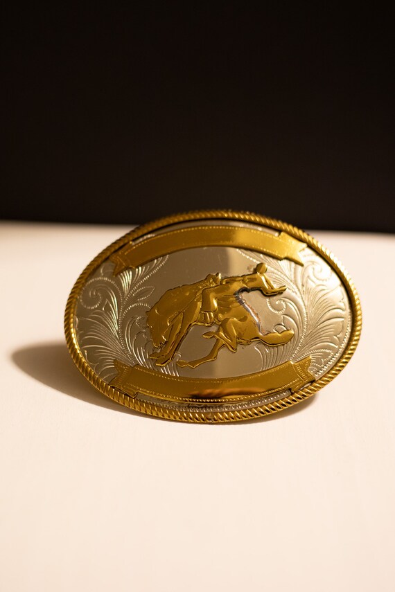 Vintage Bucking Bronco Cowboy Belt Buckle, German 