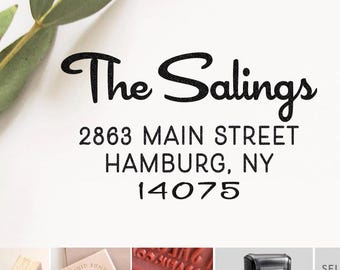 Modern Family Return Address Stamp, Great Housewarming, Wedding, Christmas, Engagement or Birthday Gift
