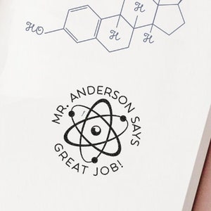 Custom Teacher Gift Idea Chemistry Teacher Stamp Custom Classroom Stamp Personalized Teacher Stamp Customized Teacher Stamps Personal Gift