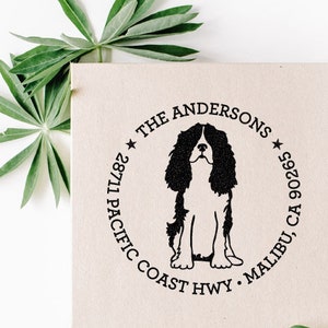 Return Address Stamp, Cavalier King Charles Spaniel Stamp, Dog Address Self Inking Stamp, Rubber Stamp, Gift Idea, Wedding or Christmas Gift