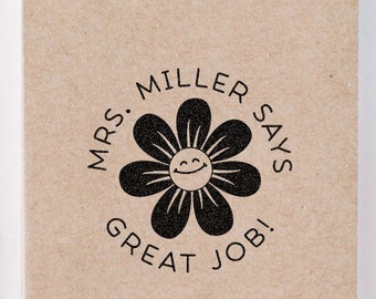 Custom Teacher Stamp, Personalized Name, Personalized Classroom Gift, Self Inking or Wooden Stamp