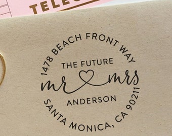 Wedding Stamp Return Address Stamp Future Mr and Mrs Stamp Self Inking Address Stamp Custom Gift Idea Save the Date Stamp Rubber Stamp 2