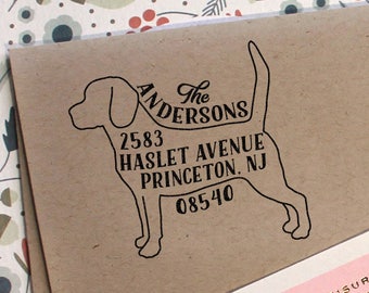 Dog Address Stamp, Custom Address Stamp, Beagle Return Address Stamp, Self Ink Stamp, Wedding Stamp Idea, Doglover Stamp, Housewarming Gift,