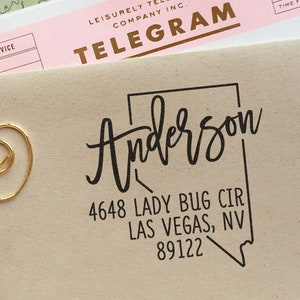 Return Address Stamp, Custom Nevada State Address Stamp, Save The Date Stamp, Wedding Stamp, Housewarming Gift Idea, Christmas Gift For Her