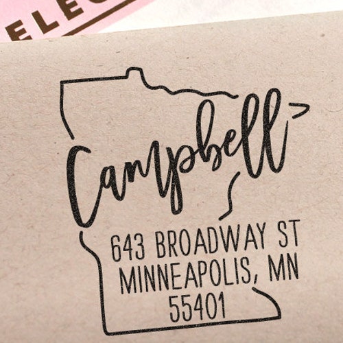 Custom Minnesota State Return Address Stamp Perfect Gift for Etsy