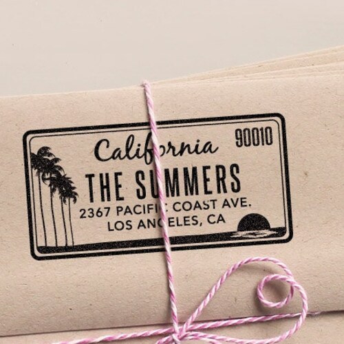 Custom Address Stamp California License Plate Return Address Etsy