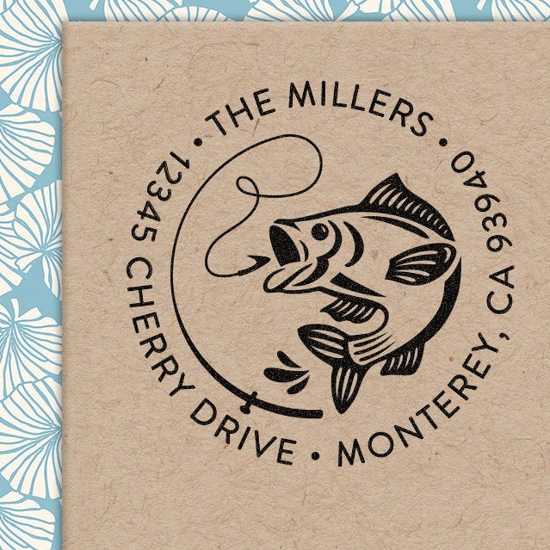 Fish Rubber Stamp Etsy