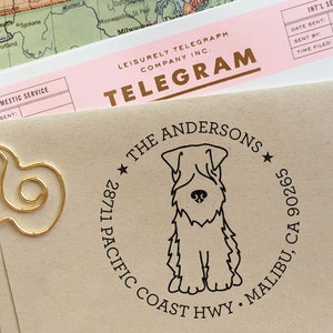 Custom Address Stamp Wheaten Terrier Dog Return Address Stamp Customized Housewarming Gift Wedding Stamp Save The Date Stamp Gift Idea Her