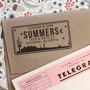 Custom Arizona License Plate Return Address Stamp, Wedding Stamp Gift, Save The Date Stamp, Self Inking Stamp,Housewarming Gift Idea for Her