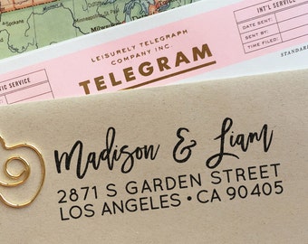Custom address stamp, Cute Return Address Stamp with fancy font for weddings, housewarming parties and as customized gift for save the date