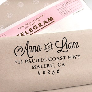 Custom Stamp, custom address stamp, return address stamp, calligraphy wedding stamp, custom rubber stamp and self inking stamp