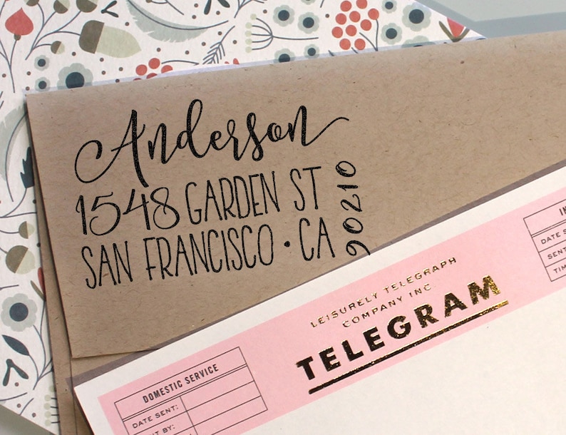 Custom Address Stamp Cute Return Address Stamp With a Fancy Etsy