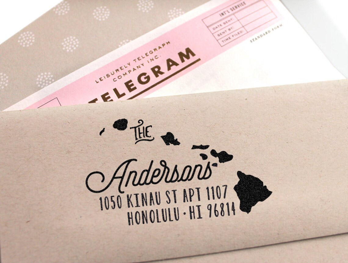 Custom Hawaii State Return Address Stamp Perfect Gift for Etsy