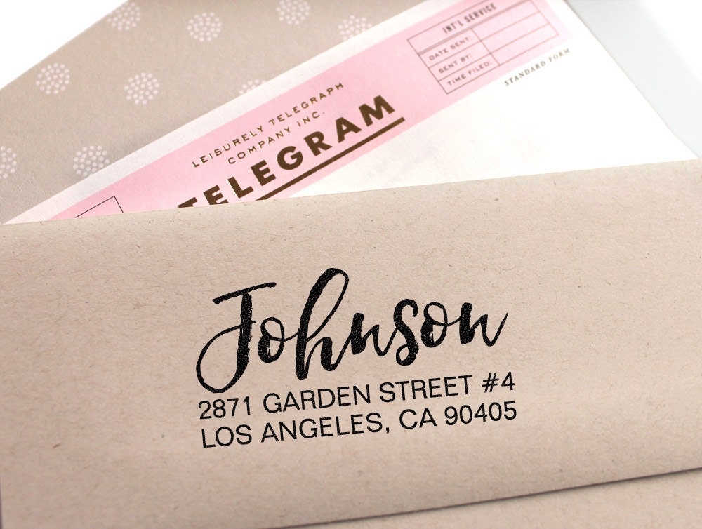 Custom Return Address Stamp With a Fancy Font for Weddings, Save the ...