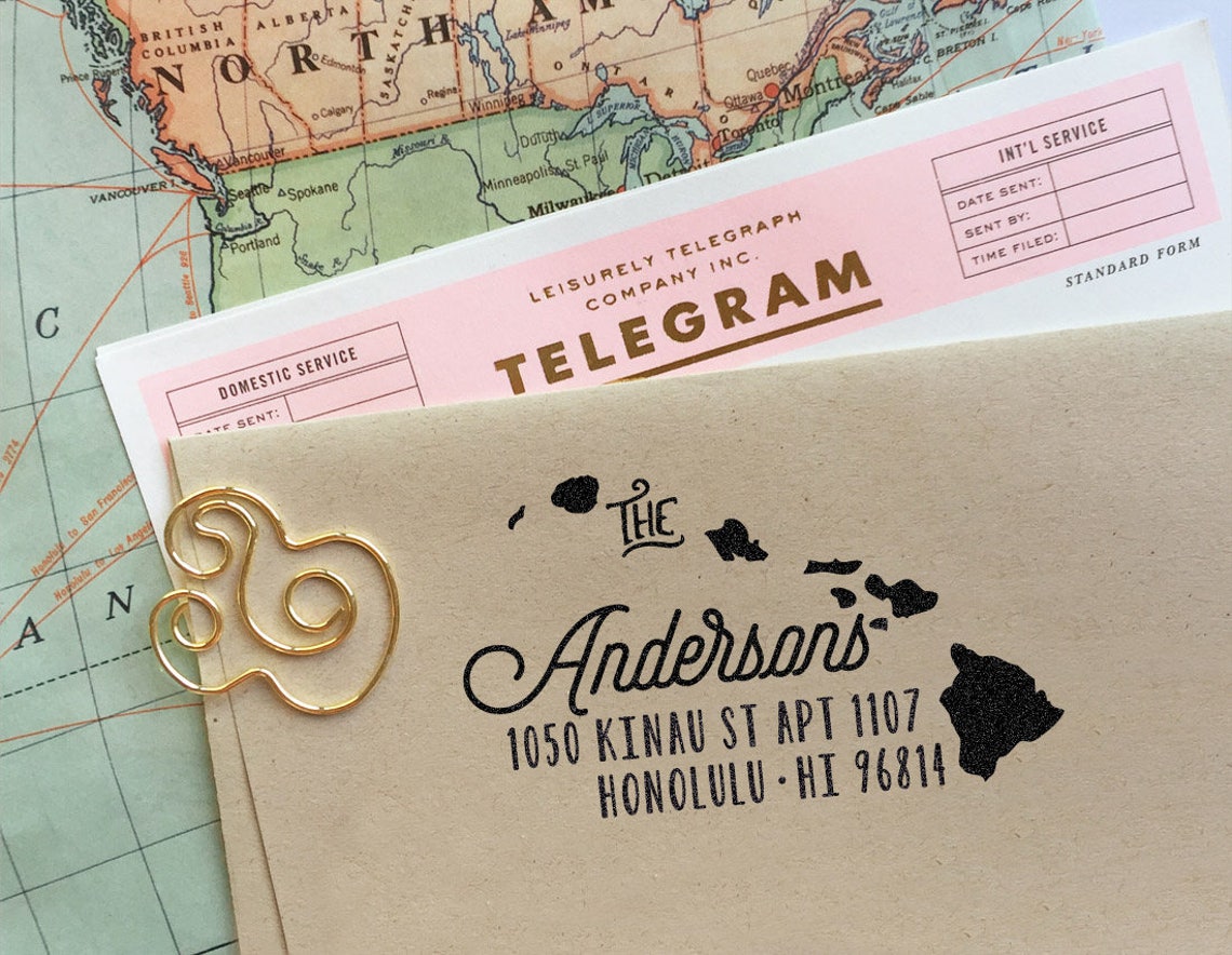 Custom Hawaii State Return Address Stamp Perfect Gift for Etsy