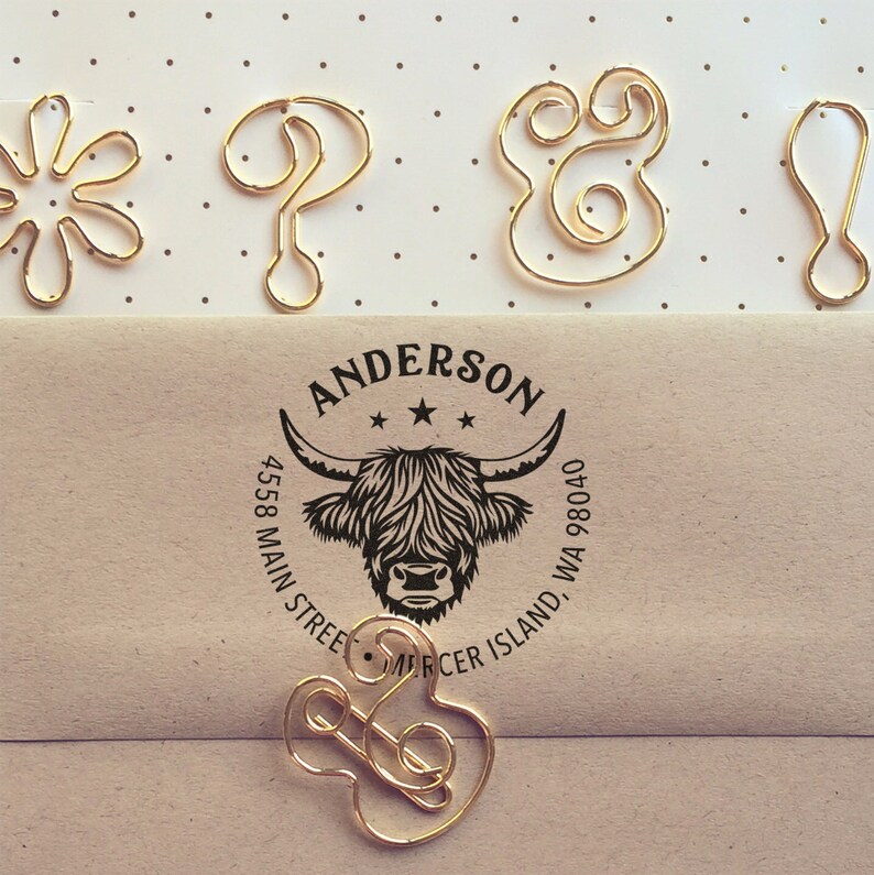 Highland Cow Family Return Address Holiday Gift Stocking Stuffer Christmas Gift For Wife Gift For Girlfriend Self Inking Or Rubber Stamp bild 4