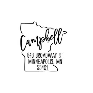 Custom Minnesota State Return Address Stamp, Perfect Gift for Holidays ...