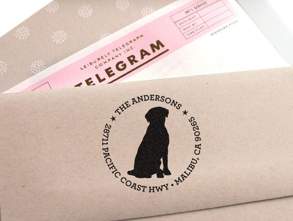 Custom Address Stamp - Labrador Retriever Return Address Stamp, customized gift for holidays, housewarming and weddings, school